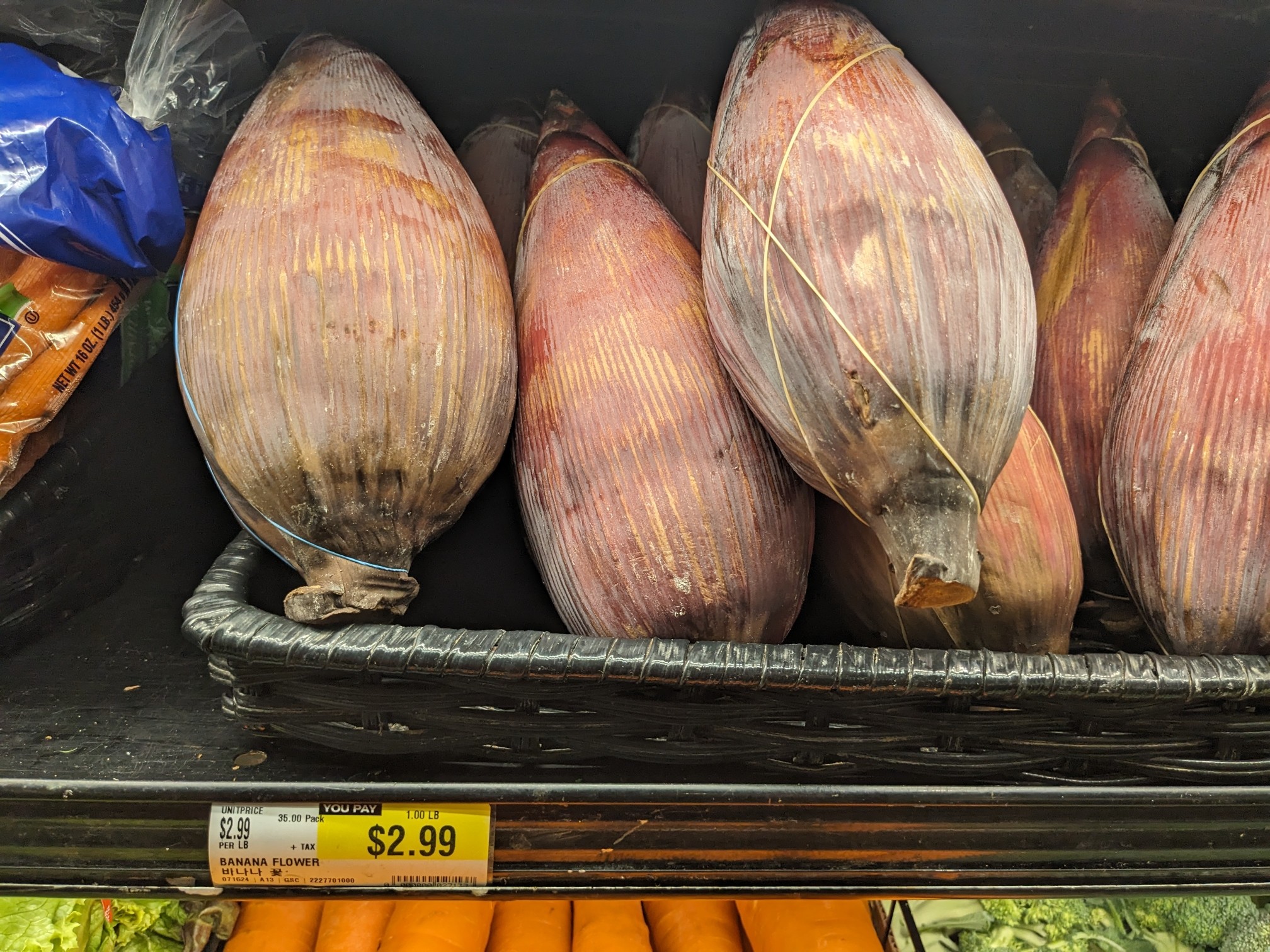 "Banana flowers", look like corn cobs in their husks.