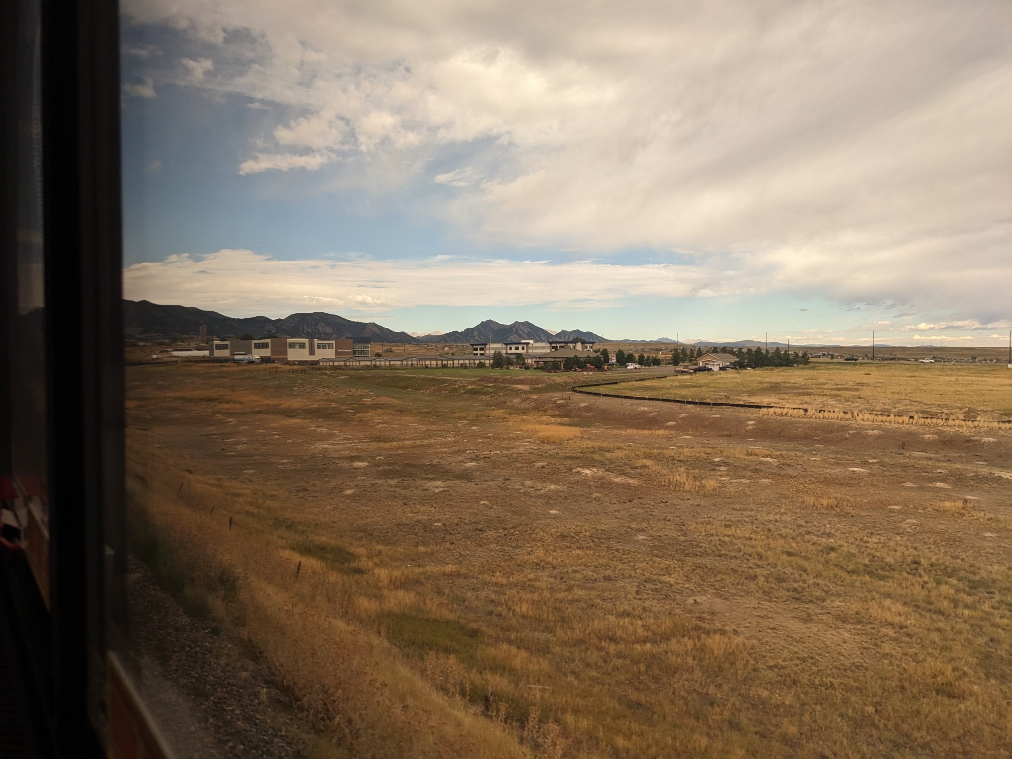 Mountains on the horizon.