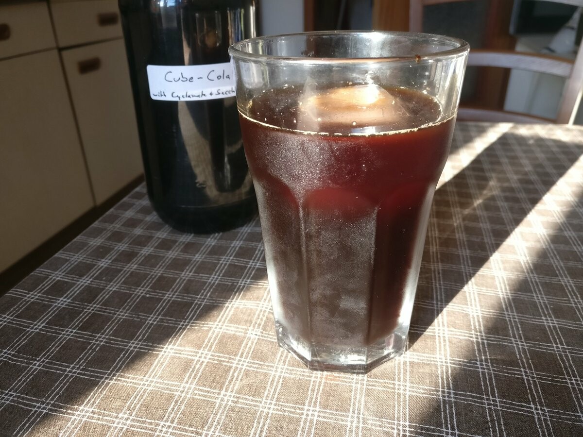 I poured myself a glass, diluted it further, and added an ice cube.