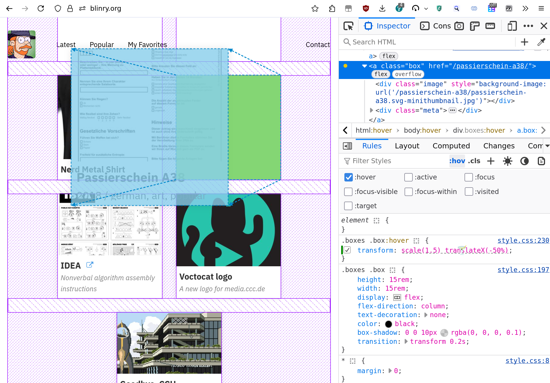I made a box be scaled up and translated to the side. The visualization shows both things.