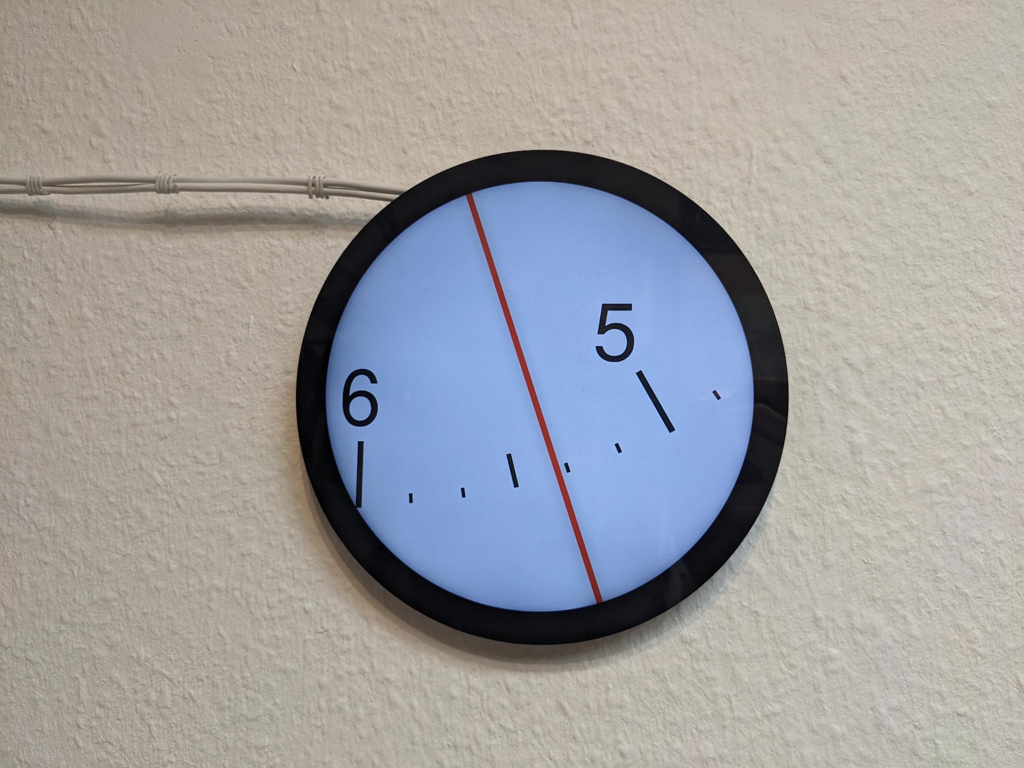 A clock face that's very minimalist